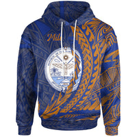 Marshall Islands Hoodie Mili Wings Style Unisex Blue - Polynesian Pride