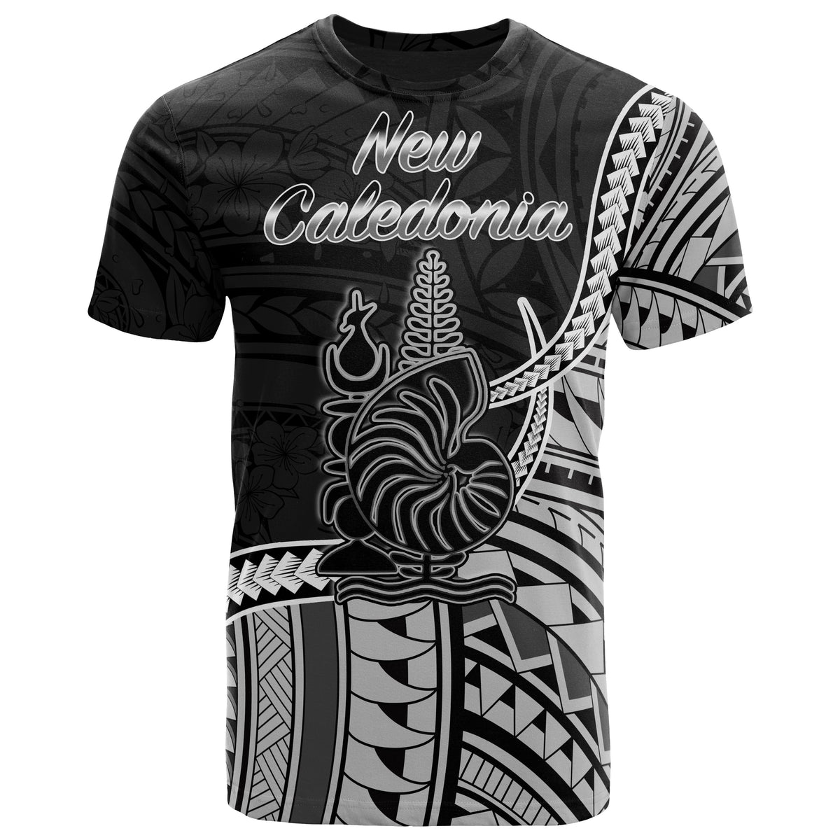 New Caledonia Islands T Shirt New Caladonia Seal Of New Caledonia Islands Polynesian Patterns Unisex Black - Polynesian Pride