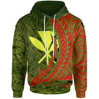 Kanaka Maoli Hoodie Wings Style Unisex Green - Polynesian Pride