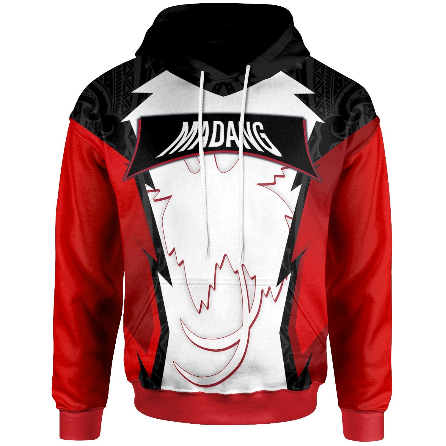 Papua New Guinea Hoodie Madang PNG Coat ofrms Unisex Red Black - Polynesian Pride