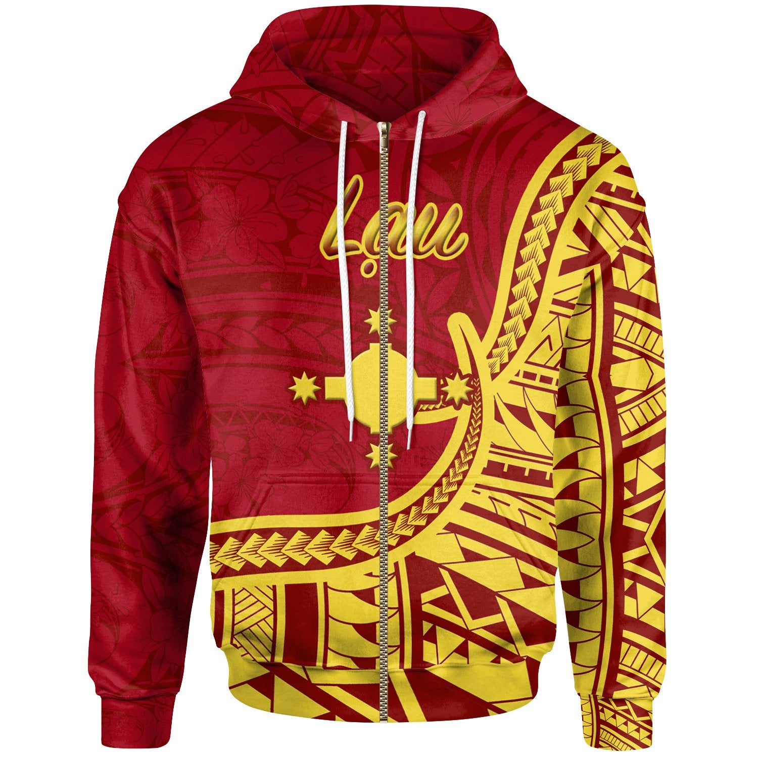 Rotuma Hoodie Lau Flag Rotuma Red - Polynesian Pride