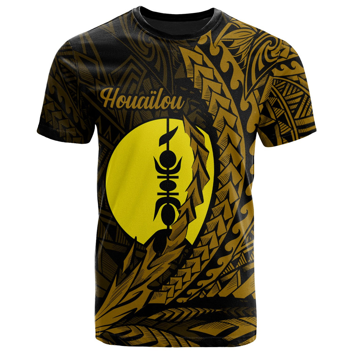 New Caledonia T Shirt Houailou Wings Style Unisex Black - Polynesian Pride