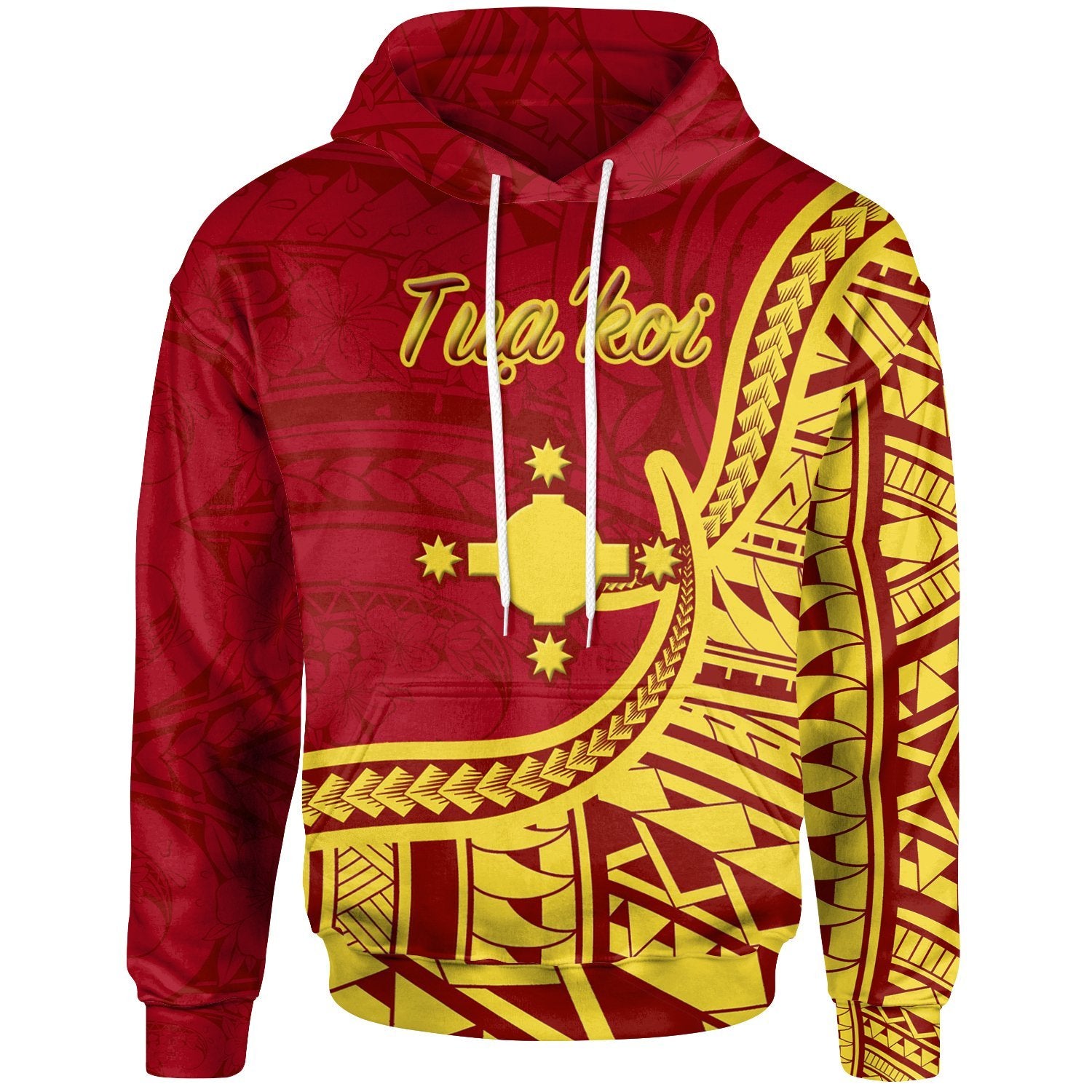 Rotuma Hoodie Tuakoi Flag Rotuma Unisex Red - Polynesian Pride