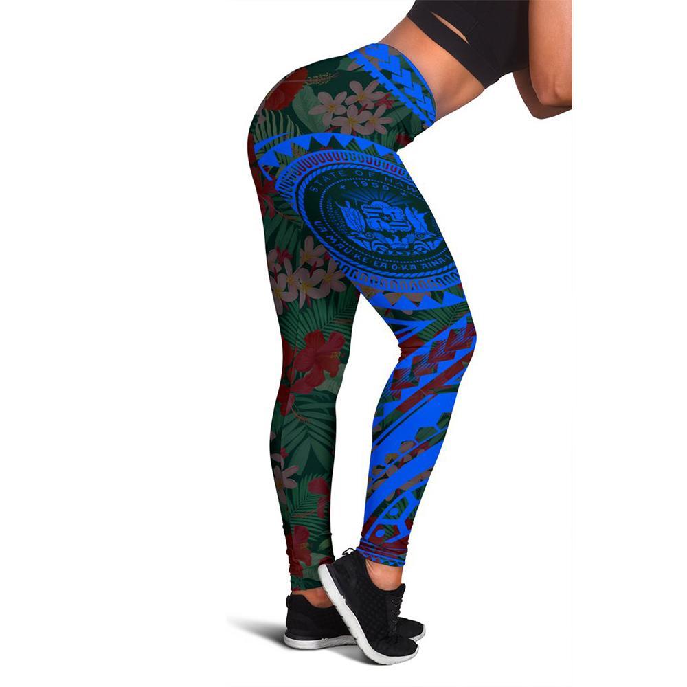 Hawaii Seal Leggings (Blue) A6 Blue - Polynesian Pride