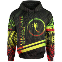 Chuuk State Hoodie In My Heart Style Reggae Polynesian Patterns Unisex Black - Polynesian Pride