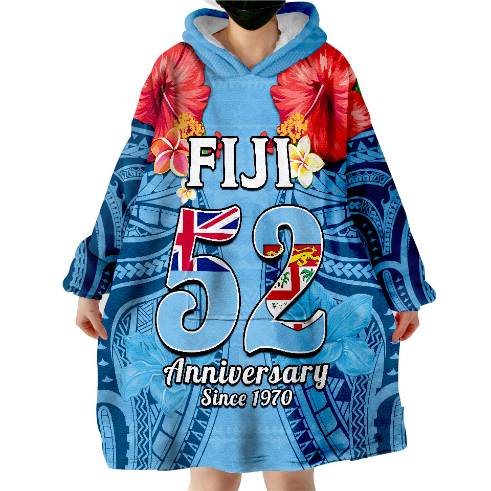 Fiji 1970 Happy 52 Years Independence Anniversary Wearable Blanket Hoodie LT14 - Polynesian Pride