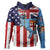 Fiji With America Flag Zip Hoodie LT10 - Polynesian Pride