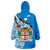 Fiji Fijian Drua Mix Tagimaucia Flower Blue Style Wearable Blanket Hoodie LT14 - Polynesian Pride