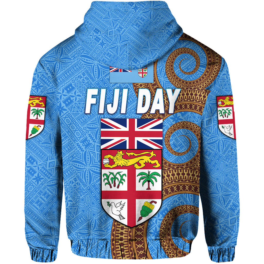Fiji Day Zip Hoodie Independence Anniversary Simple Style LT8 - Polynesian Pride