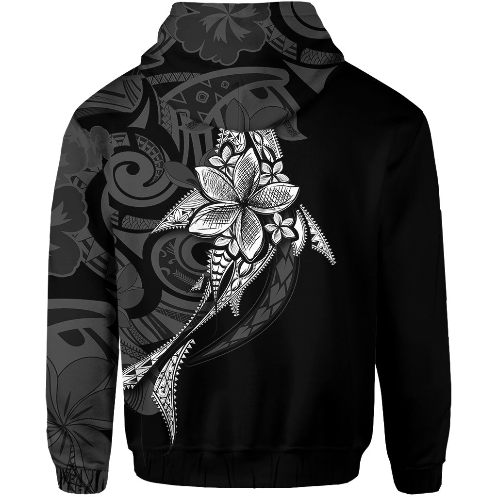 Fiji Custom Hoodie Fish With Plumeria Flowers Style Ver 1 - Polynesian Pride