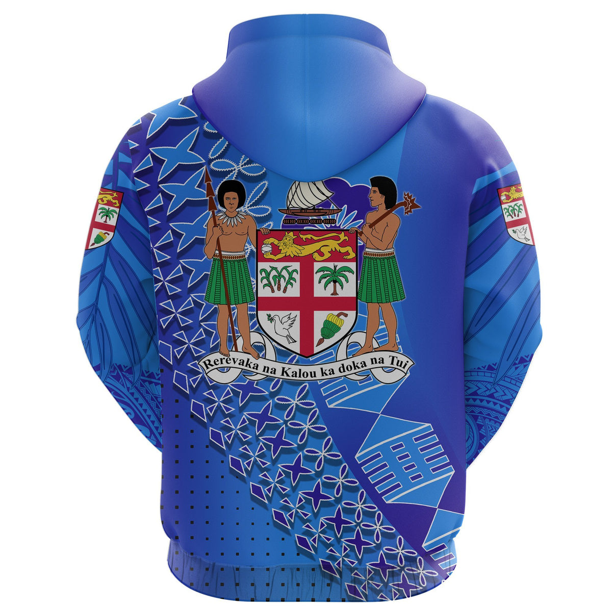 Fiji Drua Hoodie Tapa - Polynesian Pride