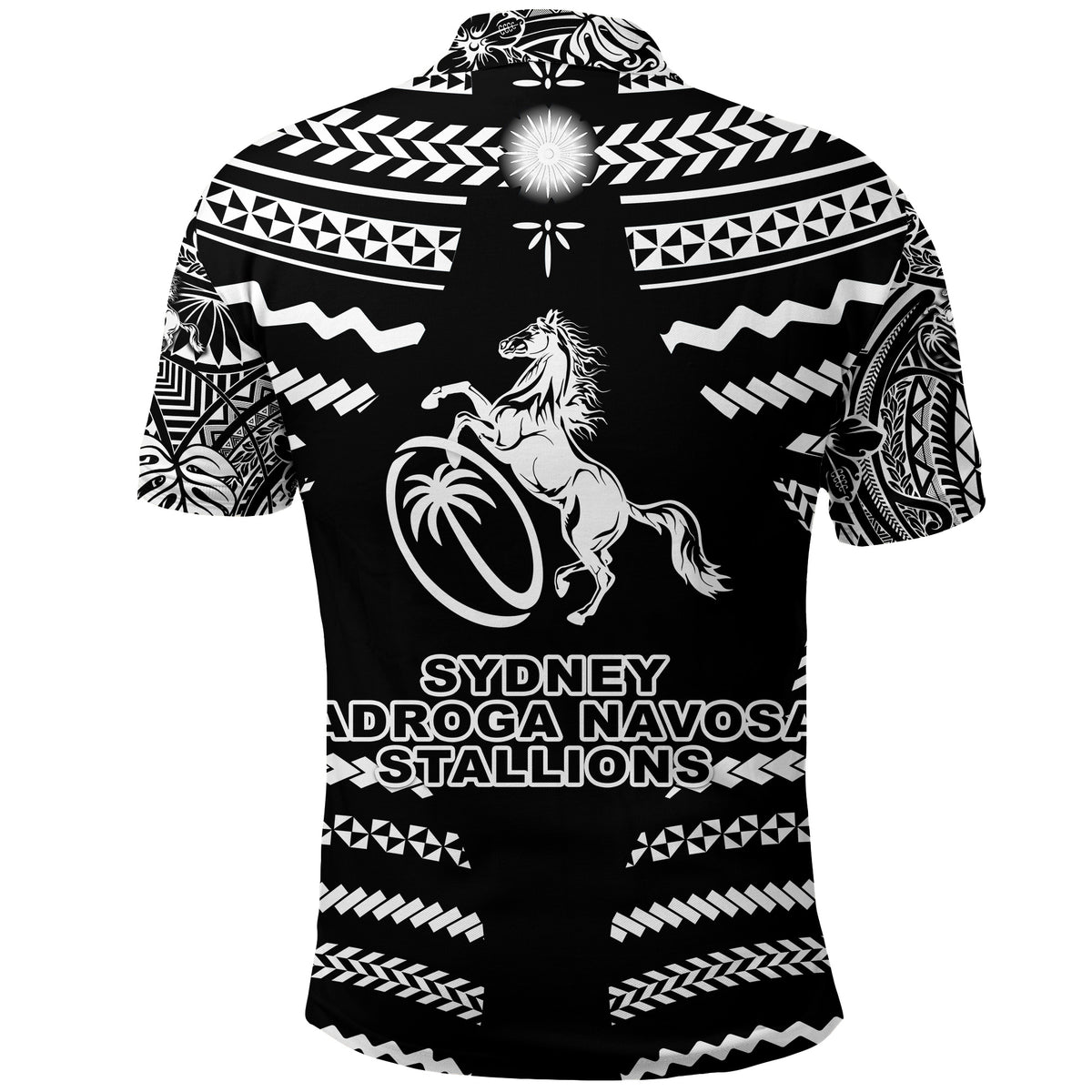 Fiji Rugby Polo Shirt Sydney Nadroga Navosa Stallions Creative Style Black LT8 - Polynesian Pride