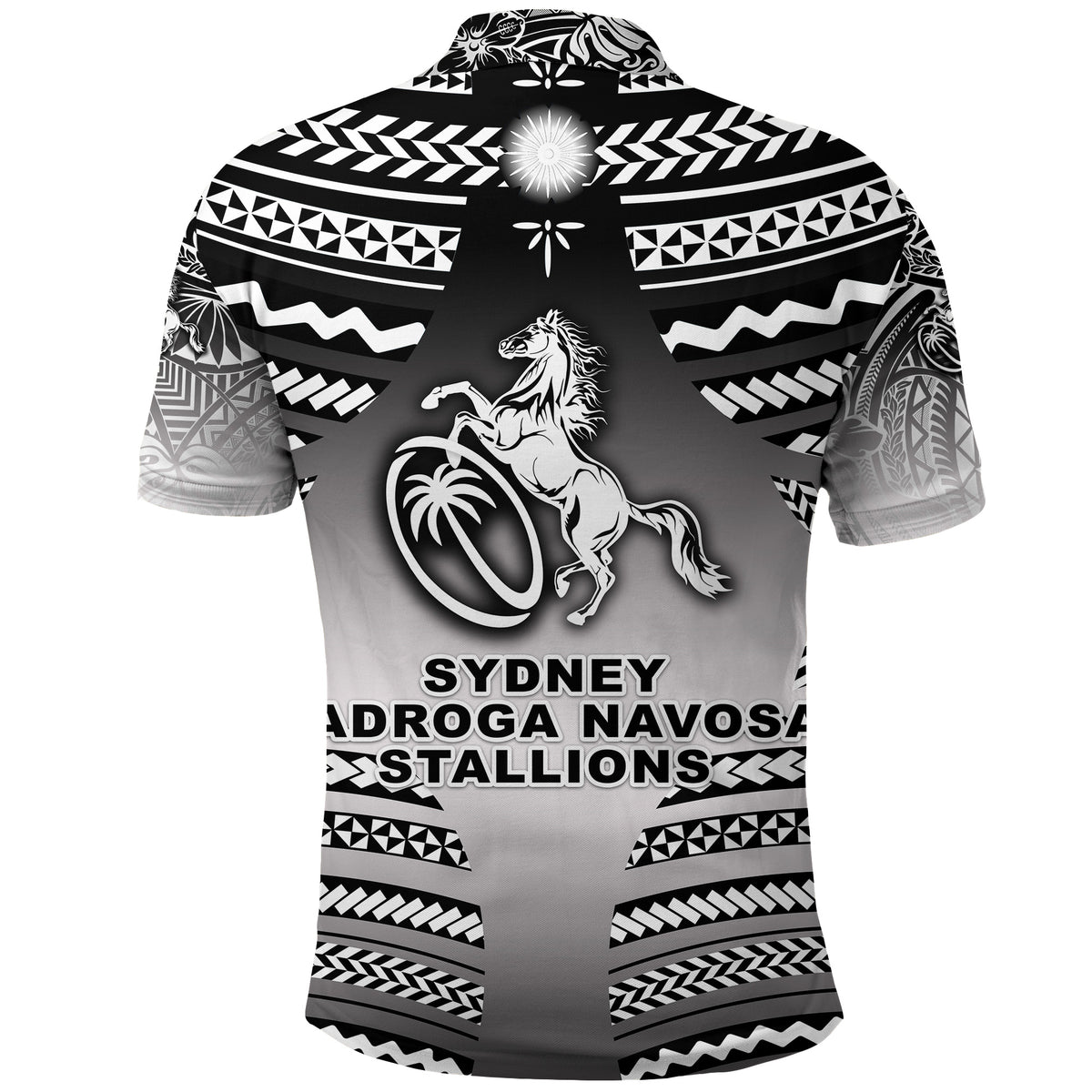 Fiji Rugby Polo Shirt Sydney Nadroga Navosa Stallions Creative Style Gradient Black LT8 - Polynesian Pride