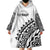 Fiji Rugby Fijian Cibi Dance Tapa Pattern White Wearable Blanket Hoodie LT14 - Polynesian Pride