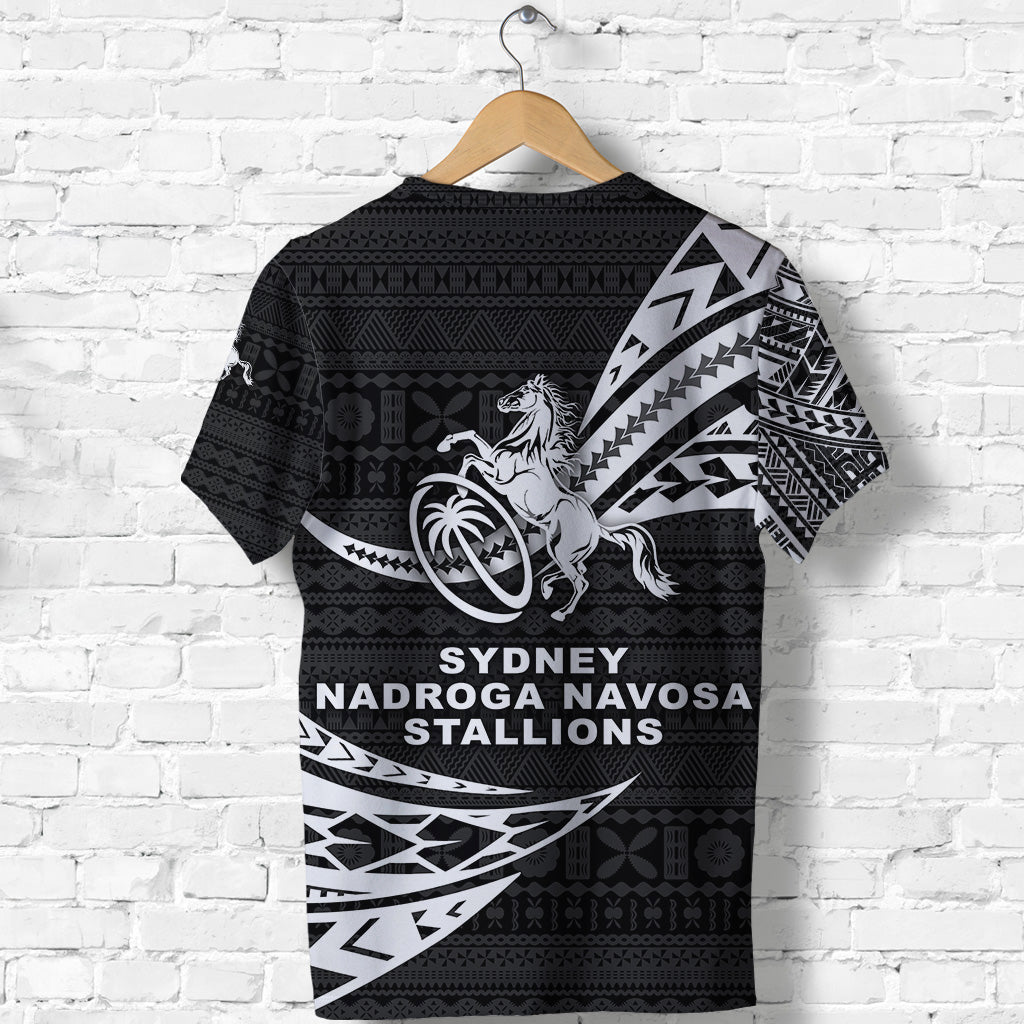 Fiji Rugby T Shirt Sydney Nadroga Navosa Stallions Unique Version Black LT8 - Polynesian Pride