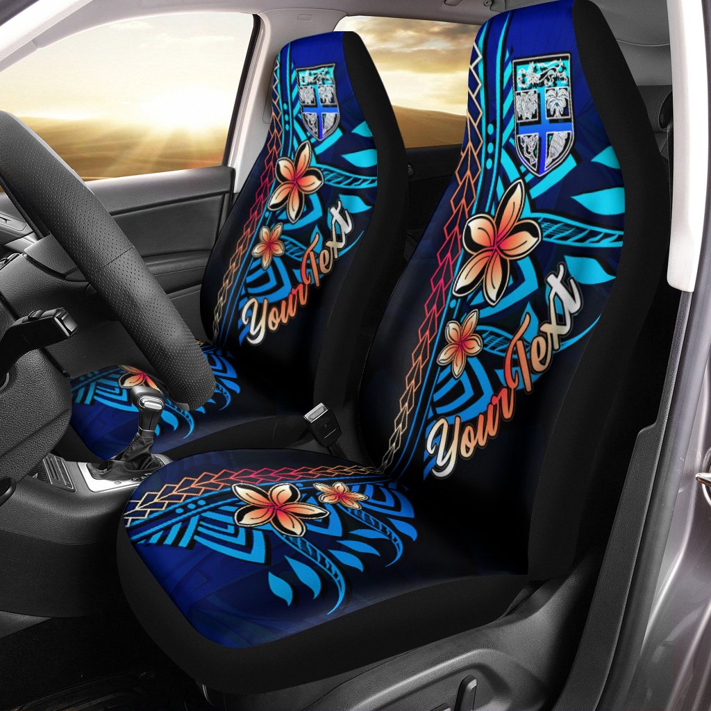 Fiji Custom Personalised Car Seat Covers - Vintage Tribal Mountain Universal Fit Vintage - Polynesian Pride