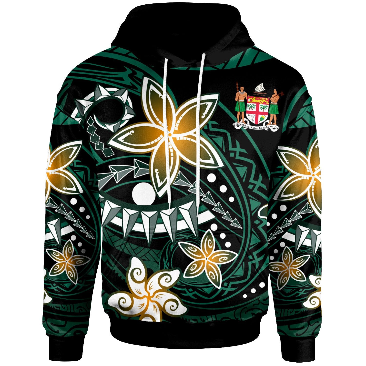 Fiji Hoodie Spring Style Black Color Unisex Black - Polynesian Pride