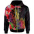 Fiji Zip Hoodie Tropical Hippie Style Unisex Black - Polynesian Pride