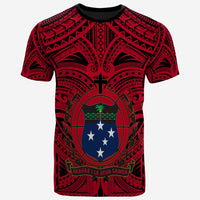 Samoa Premium T Shirt Samoa Coat Of Arms Polynesian Tattoo (Red) Unisex Red - Polynesian Pride