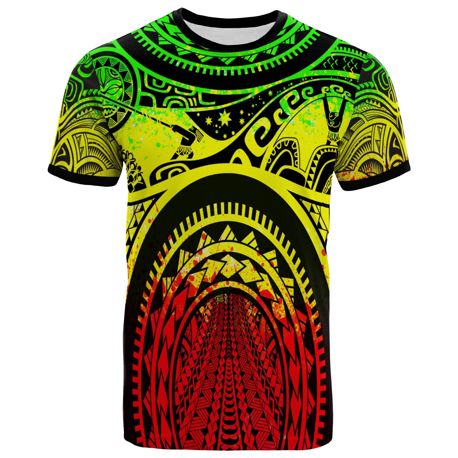 Polynesian T Shirt Polynesian Patterns Maui Tattoo (Reggae) Unisex Reggae - Polynesian Pride