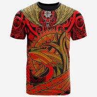 Polynesian T Shirt Polynesian Wolf Patterns Unisex Red - Polynesian Pride