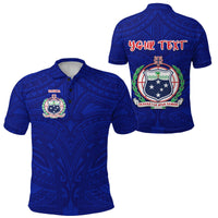 Custom Manu Samoa Rugby Polo Shirt Free Style Unisex Blue - Polynesian Pride
