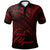 French Polynesia Polo Shirt Red Color Cross Style Unisex Black - Polynesian Pride