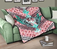 Hawaii Turtle Kanaka Hibiscus Tropical Polynesian Premium Quilt - Sweet Style - AH - Polynesian Pride