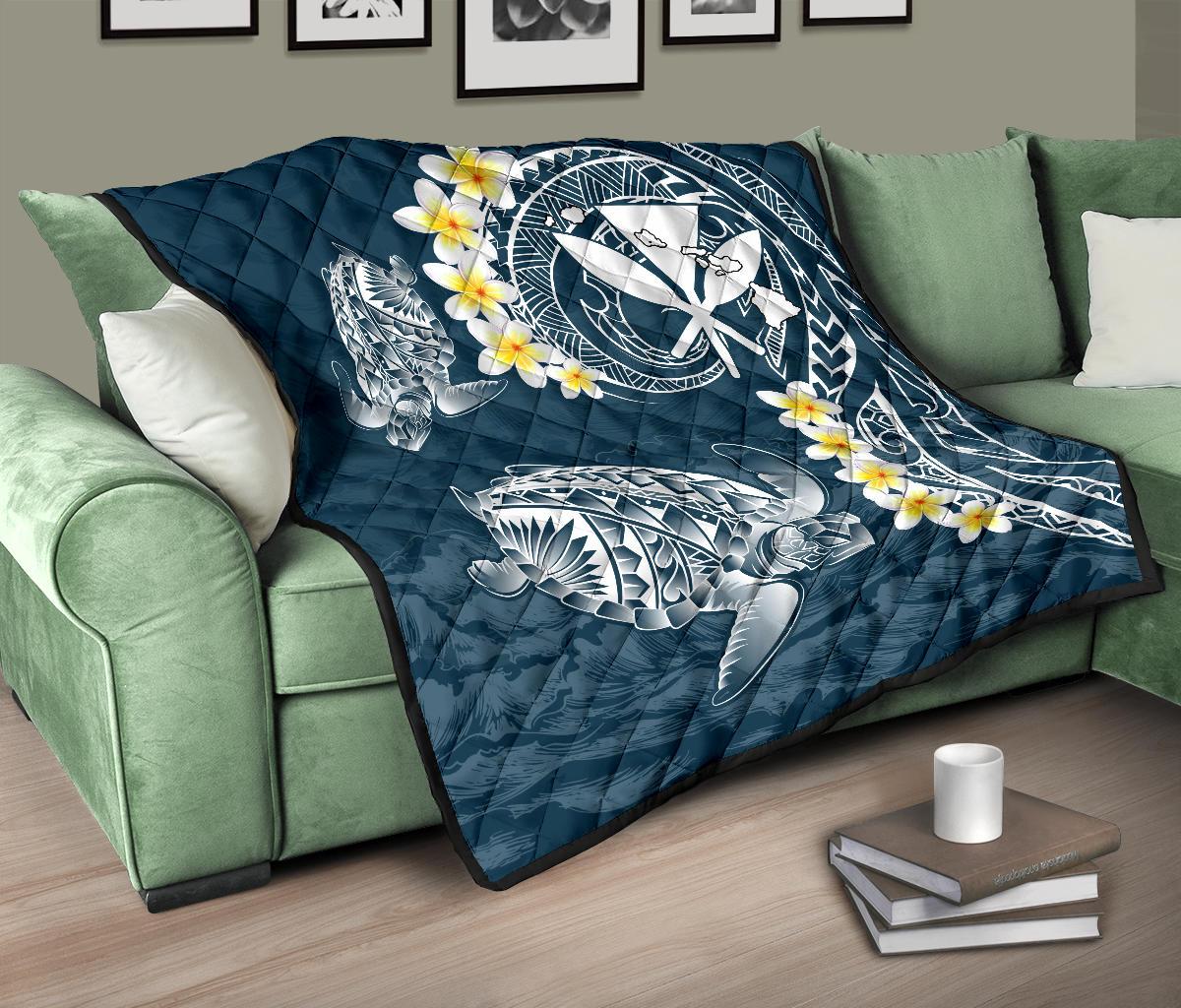 Hawaii Turtle Plumeria Polynesian Premium Quilt - Sease Style - Polynesian Pride