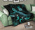 New Caledonia Polynesian Premium Quilt - Turtle With Blooming Hibiscus Turquoise Turquoise - Polynesian Pride