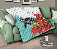 Hawaii Turle Sea Hibiscus Premium Quilt - Polynesian Pride