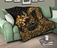 Polynesian Hawaii Premium Quilt - Polynesian Golden Humpback Whale - Polynesian Pride