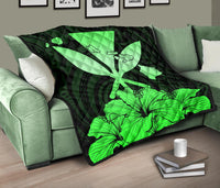 Hawaiian Kanaka Premium Quilt Hibiscus Polynesian Love Green - Polynesian Pride