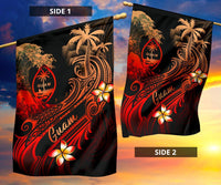 Guam Polynesian Flag - Plumeria Flowers And Waves - Polynesian Pride