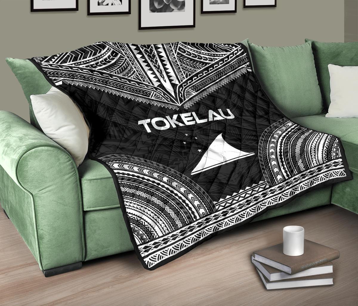 Tokelau Premium Quilt - Tokelau Flag Polynesian Chief Black Version - Polynesian Pride