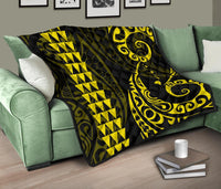Hawaii Kakau Yellow Polynesian Premium Quilt - Polynesian Pride