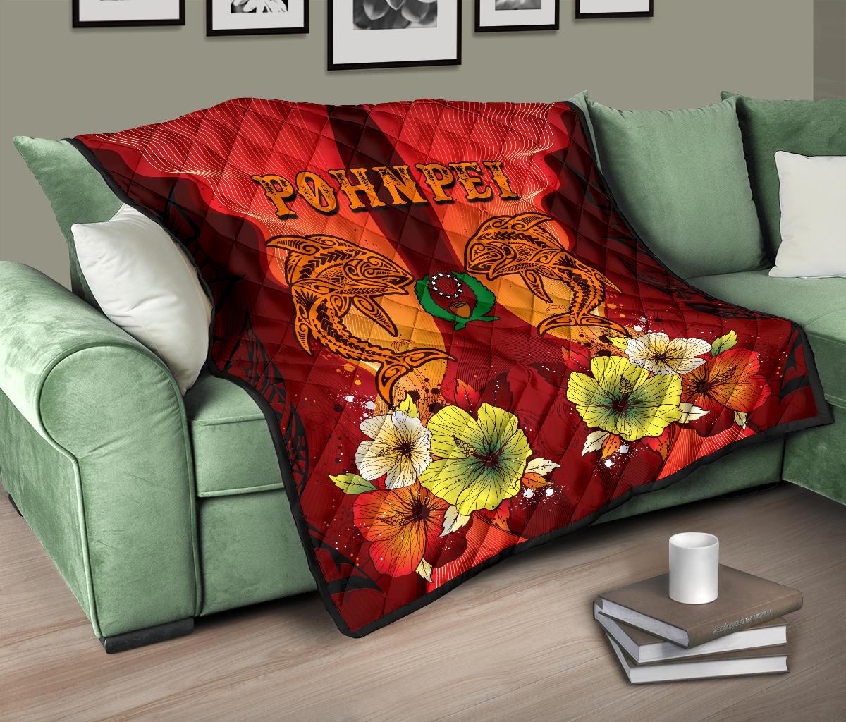 Pohnpei Premium Quilt - Tribal Tuna Fish - Polynesian Pride