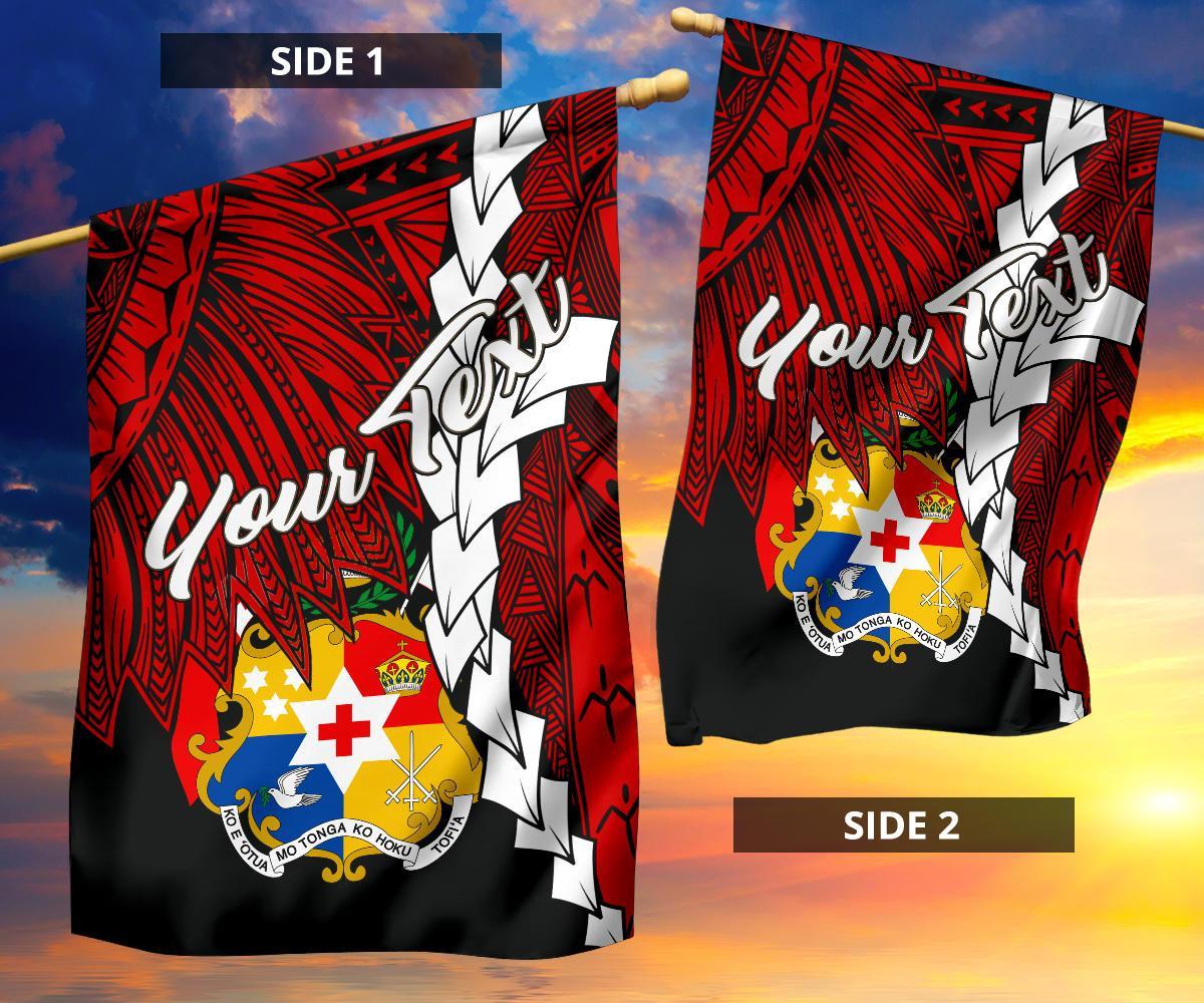 Tonga Polynesian Custom Personalised Flag - Tribal Wave Tattoo Flag Color - Polynesian Pride