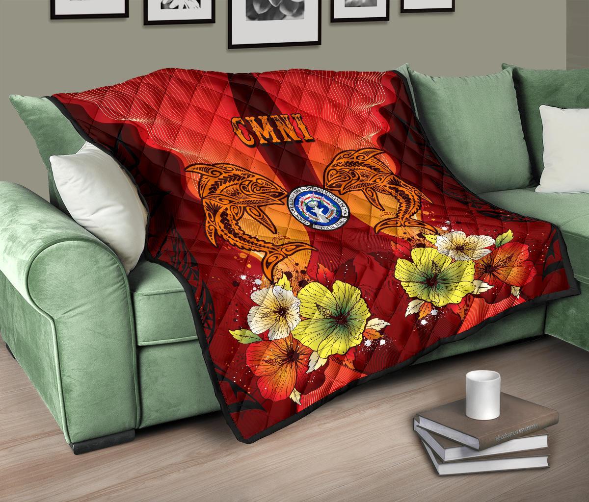 Northern Mariana Islands Premium Quilt - Tribal Tuna Fish - Polynesian Pride