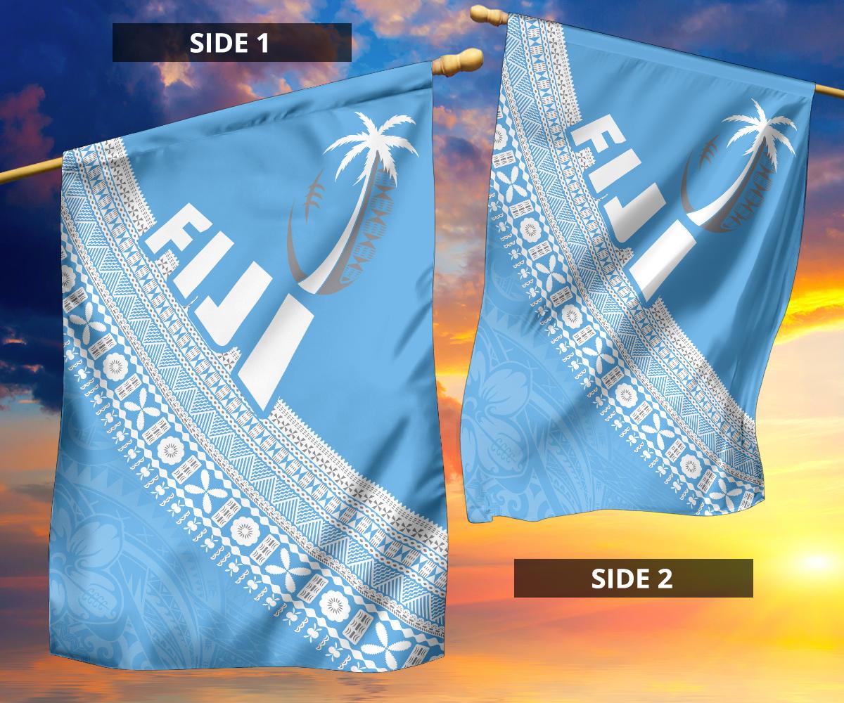 Fiji Tapa Rugby Flag version Style You Win - Blue - Polynesian Pride