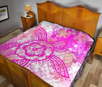 Hawaii Turtle Hibiscus Premium Quilt - Dreamy Style - AH - Polynesian Pride