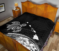 Hawaii Map Plumeria Polynesian Premium Quilt - Polynesian Pride