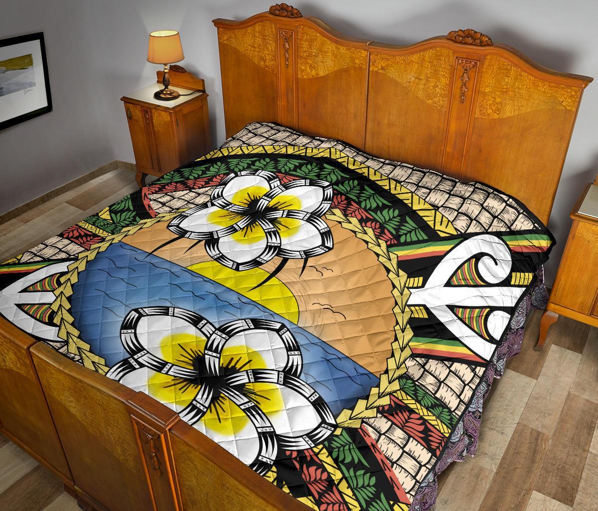 Hawaii Plumeria Pattern Limited Premium Quilt - Polynesian Pride