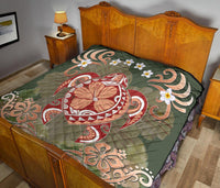 Hawaii Turtle Hibiscus Plumeria Premium Quilt - Jessi Style - AH - Polynesian Pride