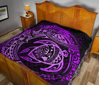 Hawaiian Turtle Polynesian Purple Premium Quilt - Polynesian Pride
