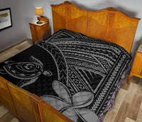 Hawaii Quilt - Hawaii Turtle Plumeria Quilt Grey - Polynesian Pride