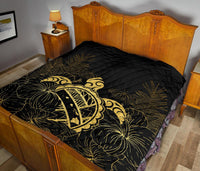Hawaii Turtle Kanaka Golden Premium Quilt - Polynesian Pride