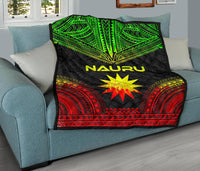 Nauru Premium Quilt - Nauru Flag Polynesian Chief Reggae Version - Polynesian Pride