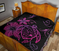 Hawaii Turtle Hibiscus Premium Quilt Pink - Polynesian Pride
