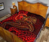 Chuuk Premium Quilt - Red Shark Polynesian Tattoo - Polynesian Pride